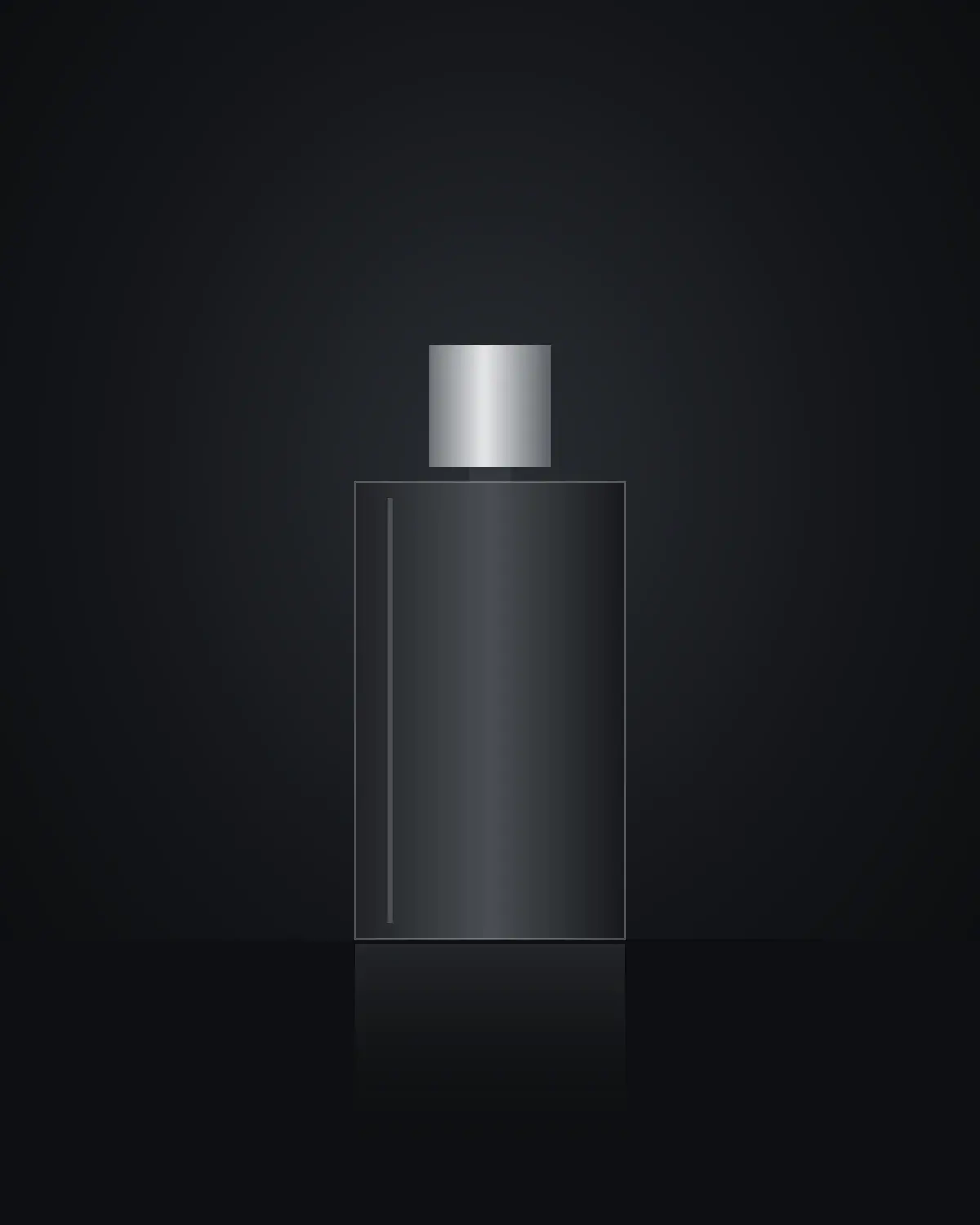Frasco de perfume sobre fondo carbón